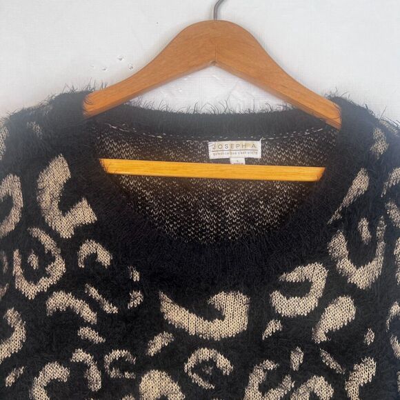 Joseph A Fuzzy Sweater Animal Print Bold Abstract Size Large Boho Streetwear - Picture 5 of 10